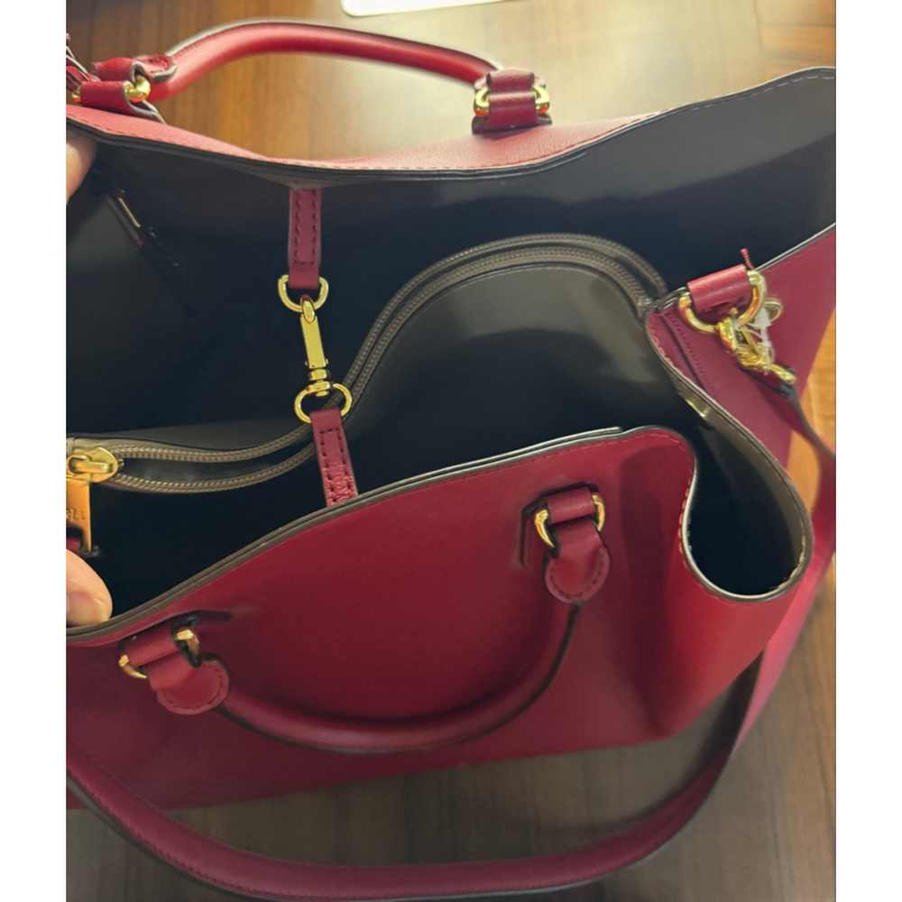 Lauren Ralph Lauren Dryden Marcy Tote in red leather - Picture 11 of 11